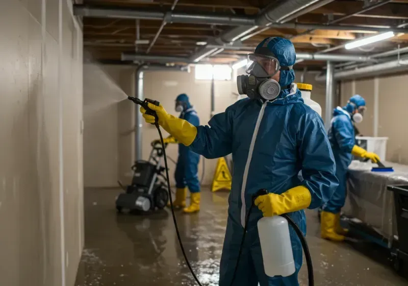 Basement Sanitization and Antimicrobial Treatment process in Shelter Island Heights, NY